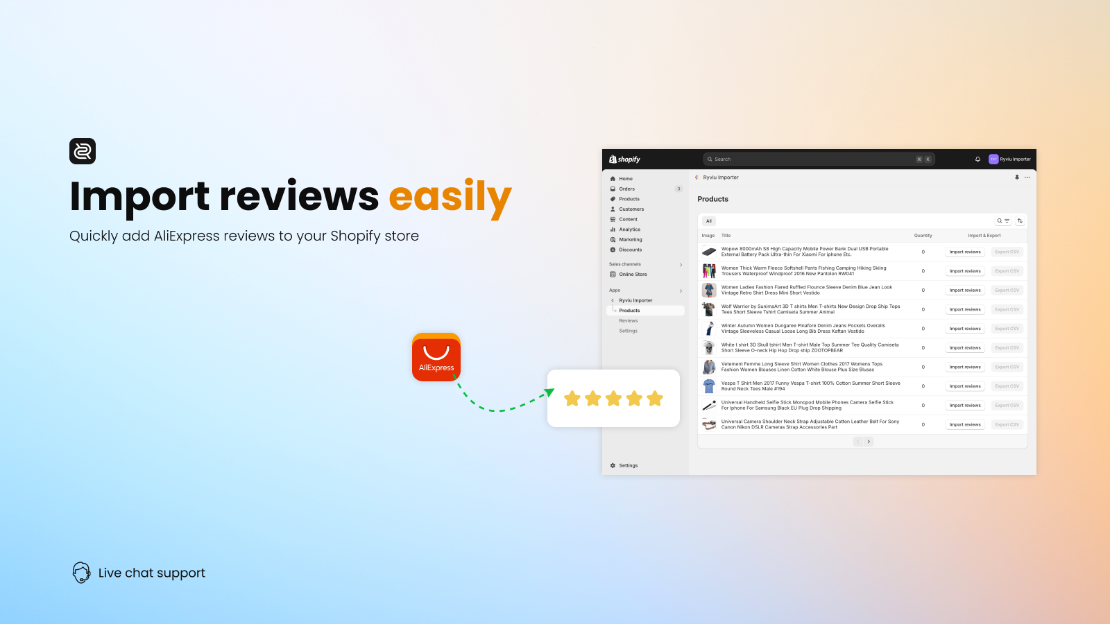 Ryviu Aliexpress Reviews Importer
