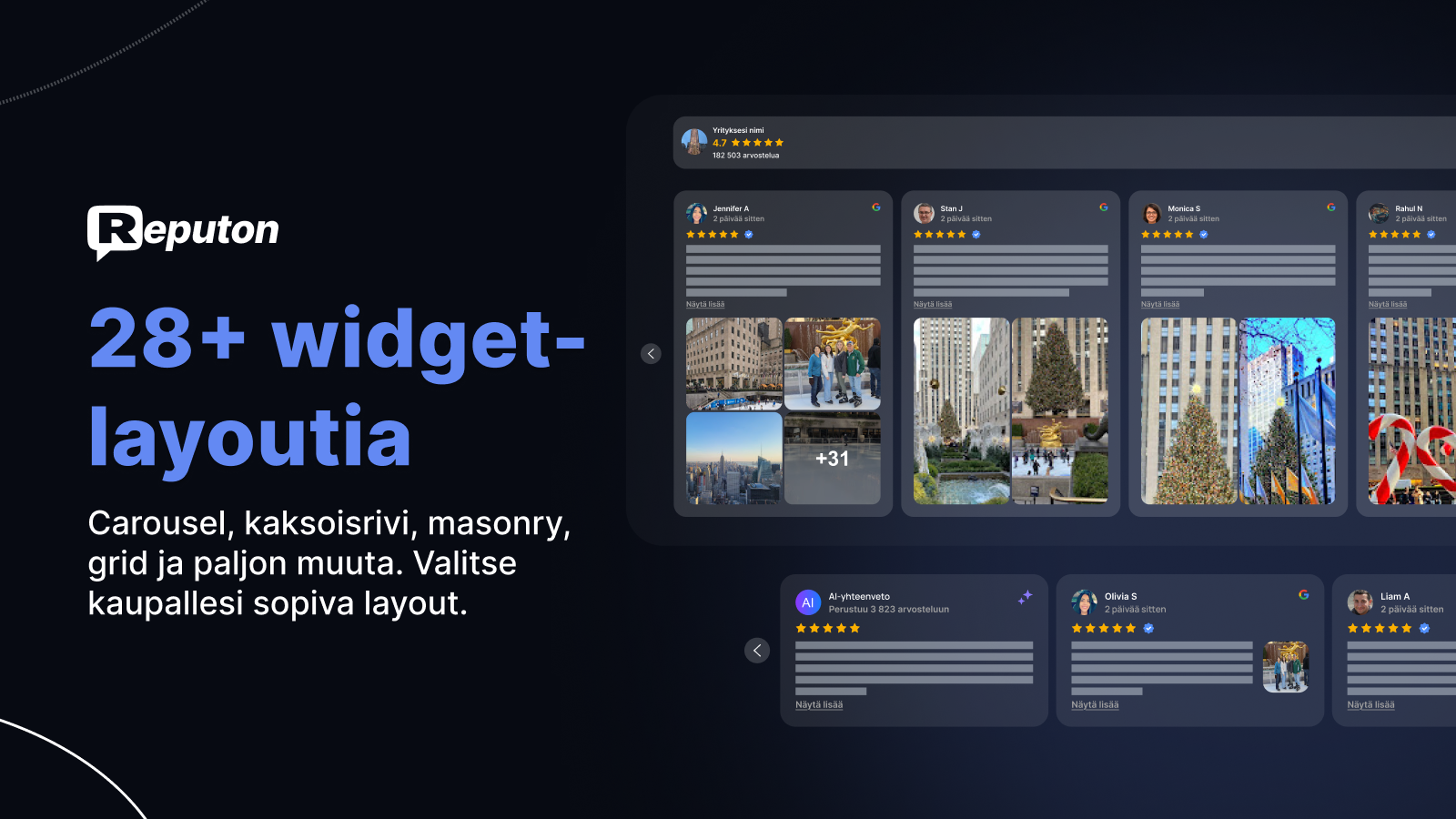 Google-arvosteluwidgetit