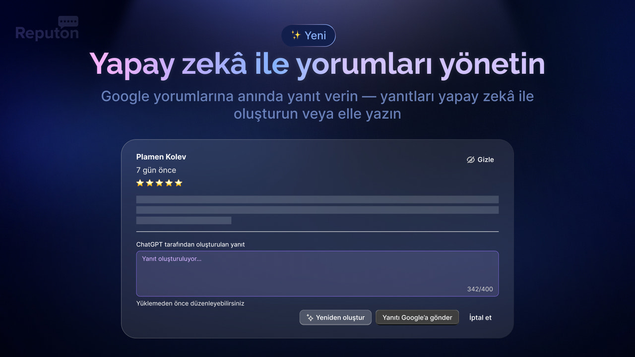 Google yorumlarına AI yanıtı