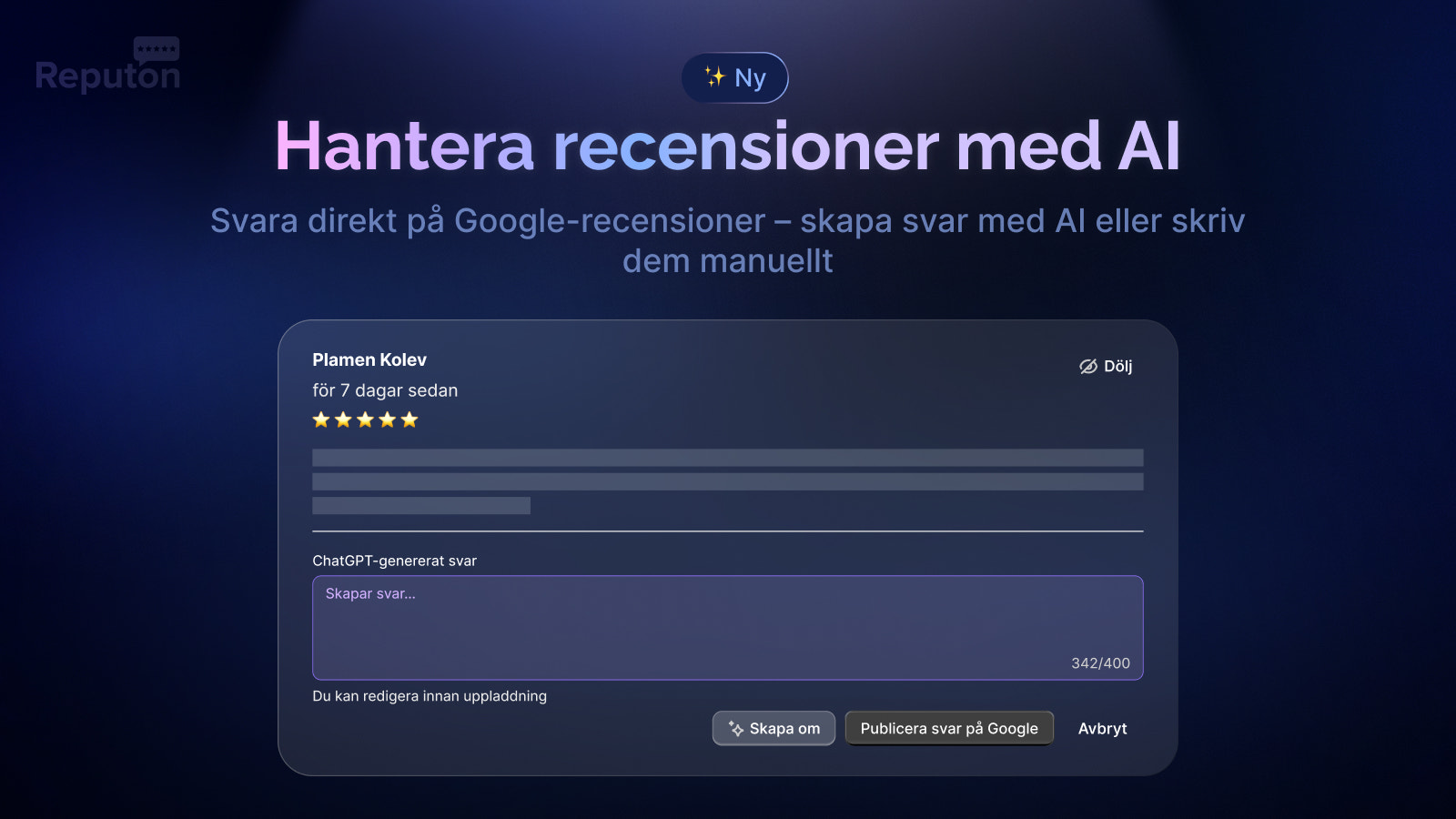 Google-recensioner AI-svar