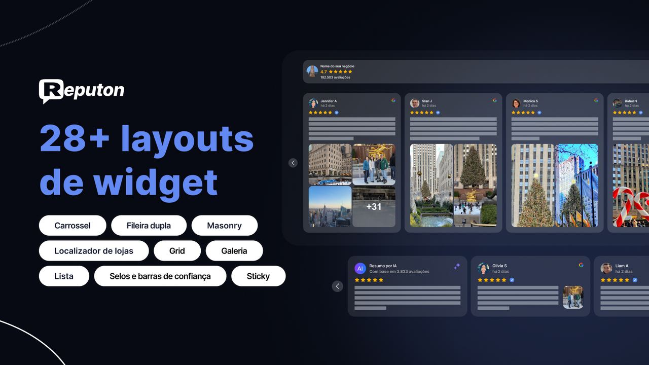 Widgets de avaliações do Google