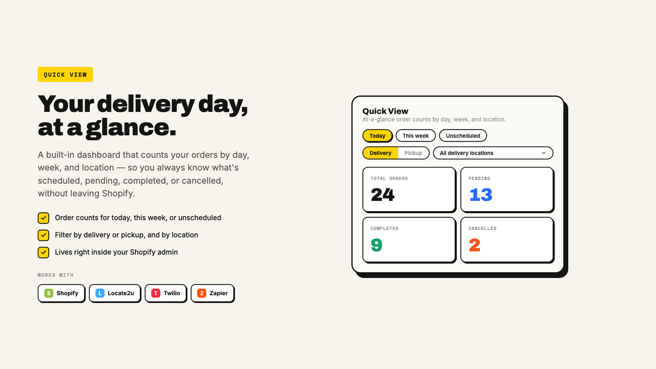 Quickview dashboard