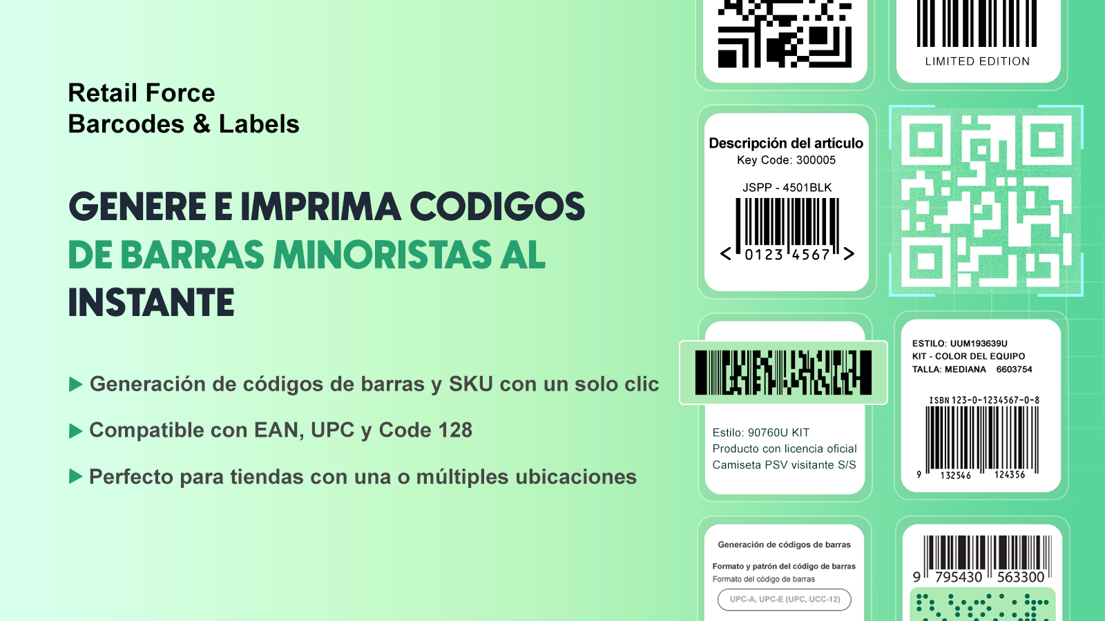 Retail Force — Códigos de barras & Etiquetas