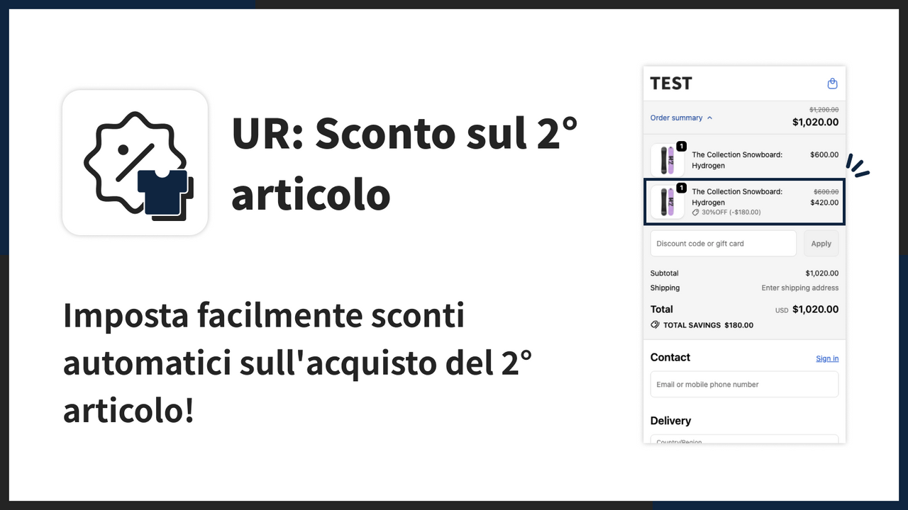 Imposta facilmente sconti automatici sull'acquisto del 2° artico