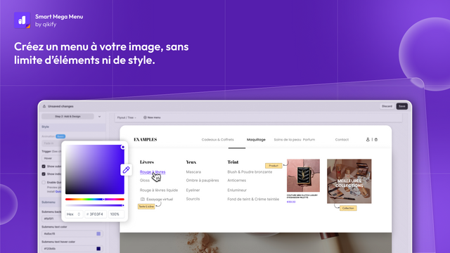 Éléments illimités et styles personnalisables sur Shopify