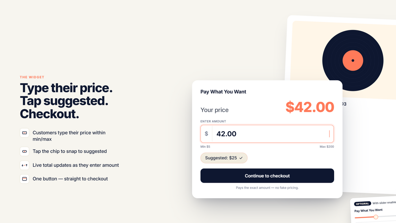 Allow customers to enter a custom price to purchase your product