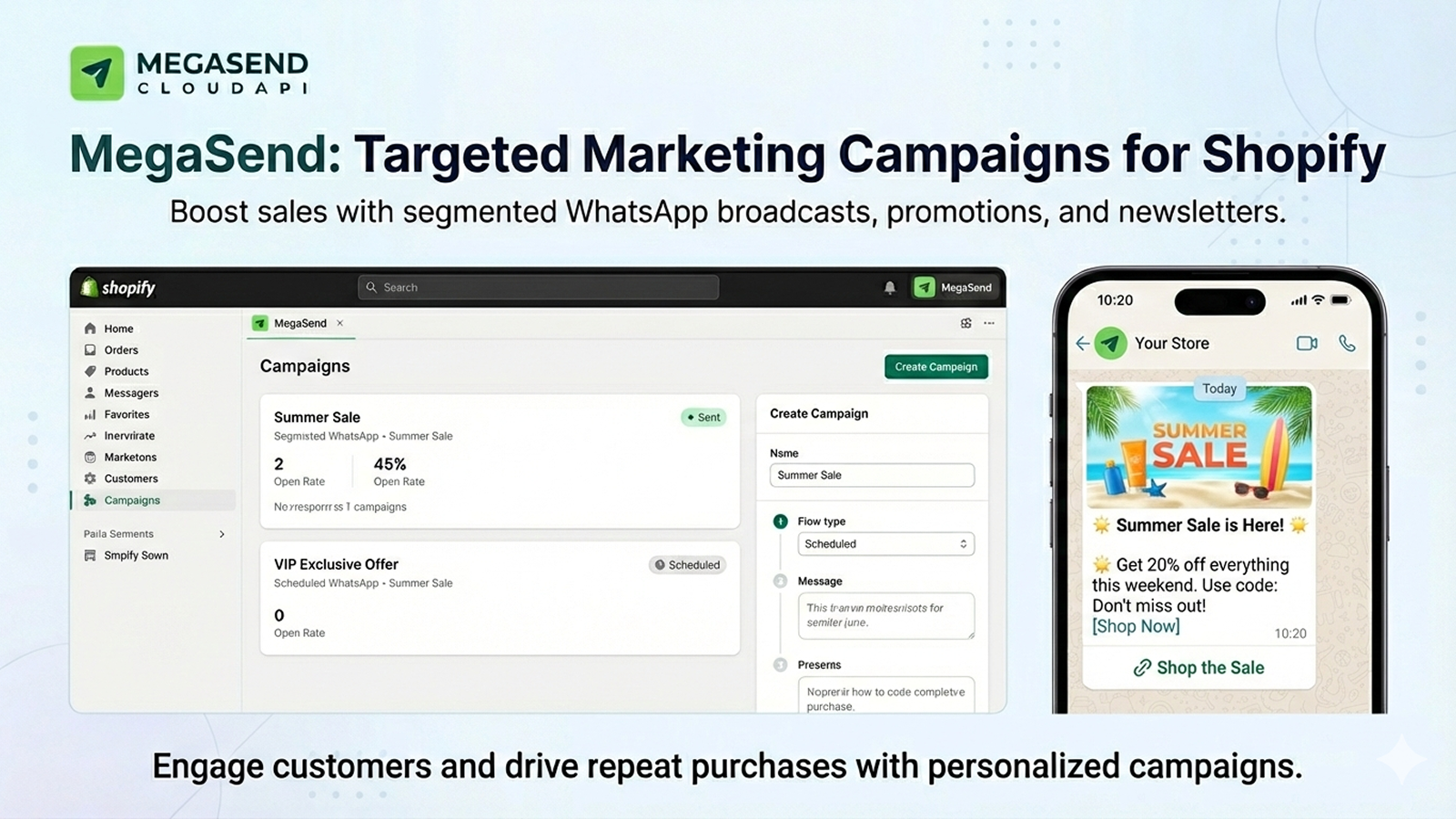 Create automated WhatsApp marketing campaigns for Shopify