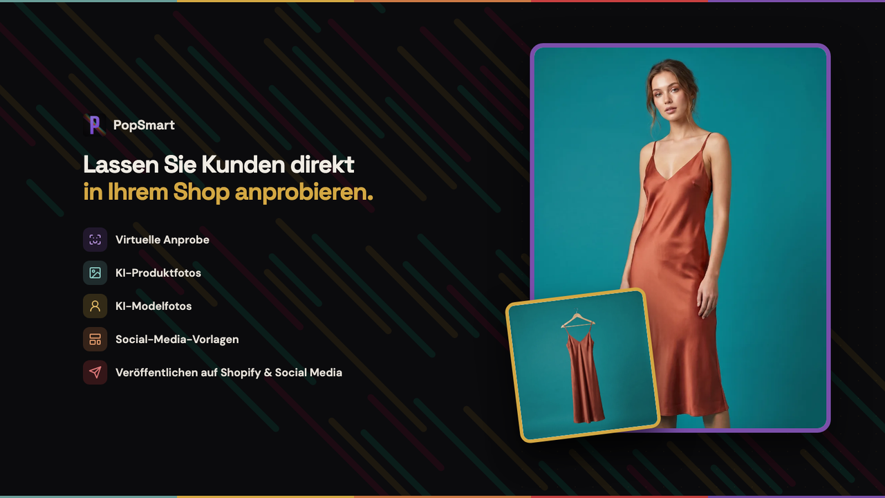 KI-Anprobe eines Kleides auf einer Produktseite