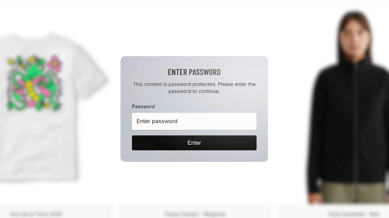 Enter password popup