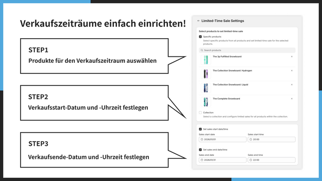 Verkaufszeiträume einfach einrichten!