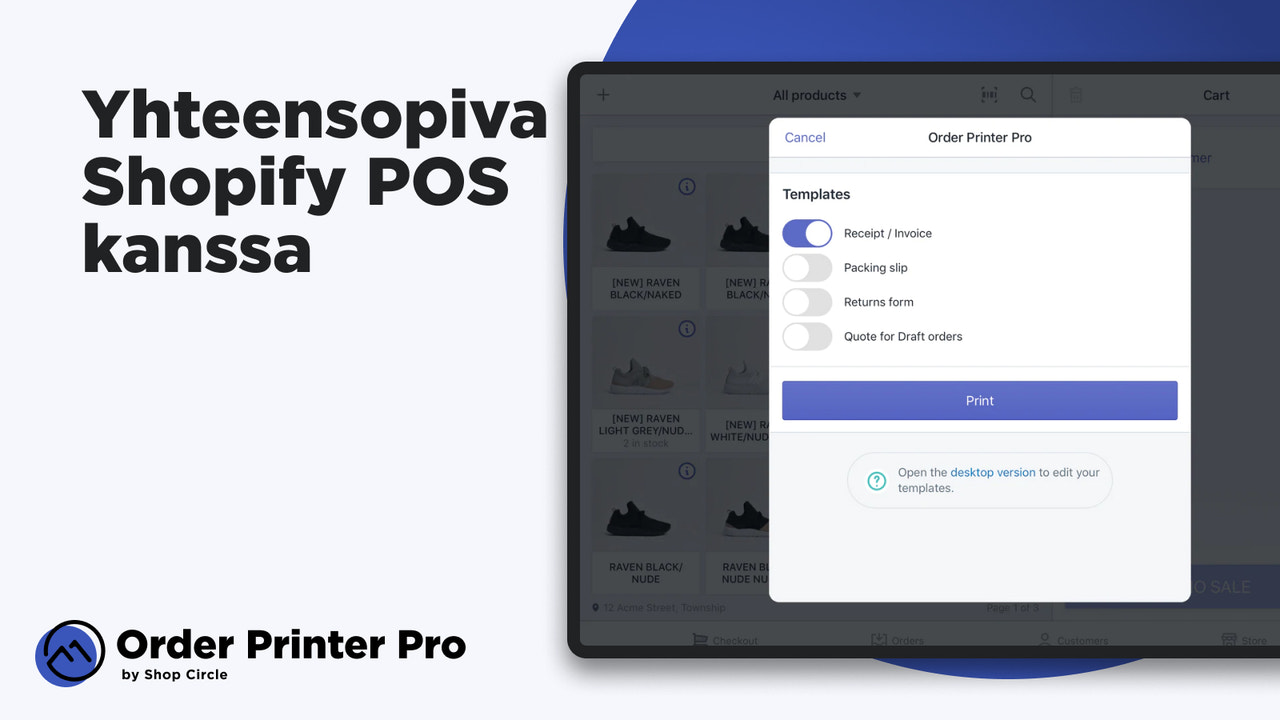 Shopify Order Printer - Tulosta tilaukset POS-järjestelmällä