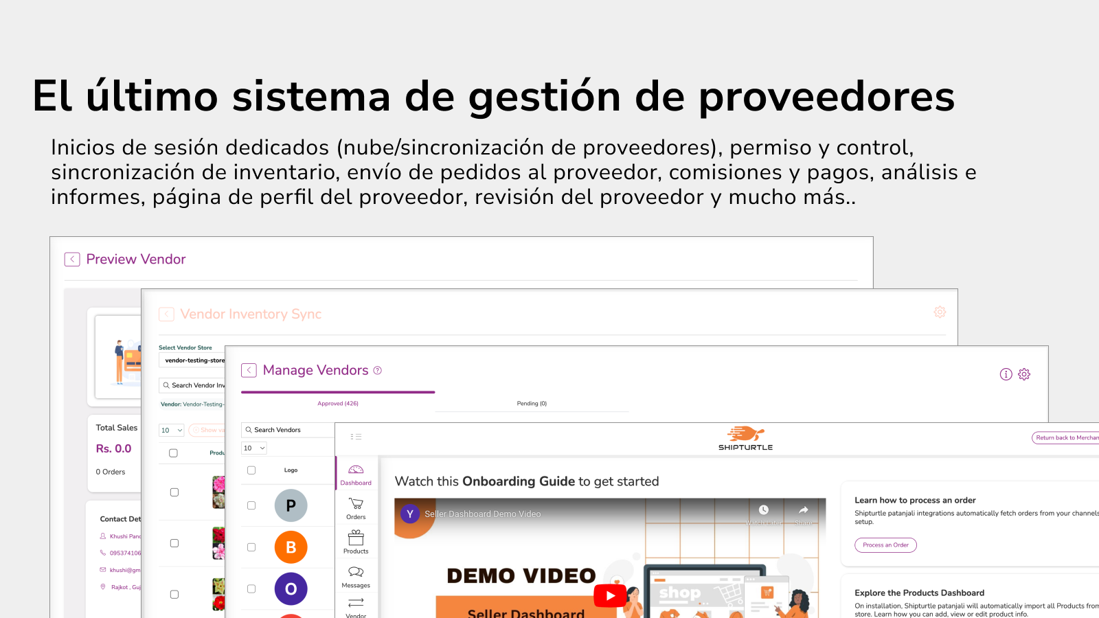 Página de vendedores