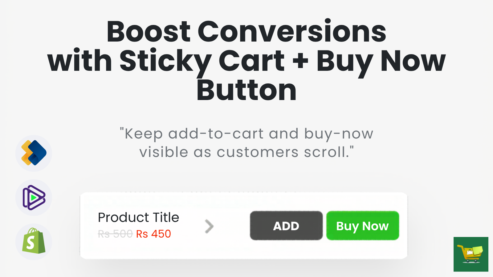 Sticky add to cart bar with buy now button displayed on product.