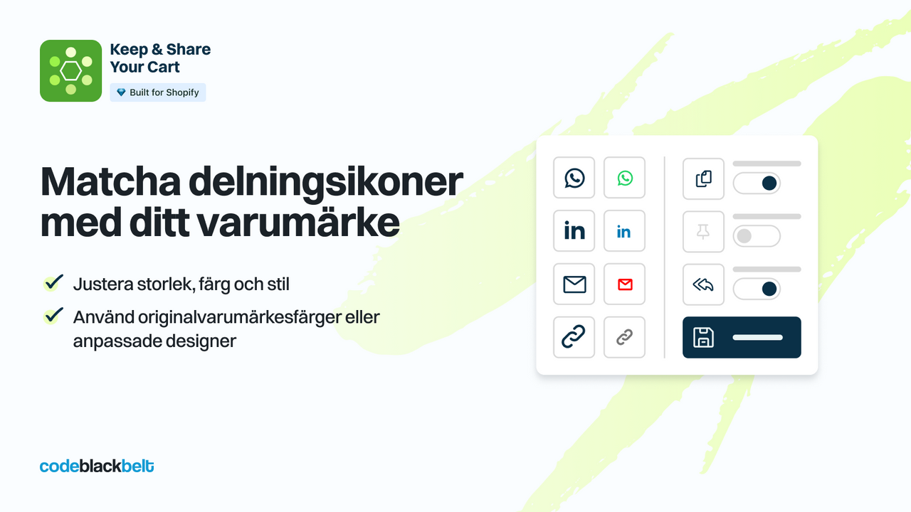 Anpassa delningsikoner till ditt varumärke