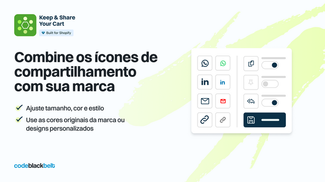 Combine os ícones de compartilhamento com sua marca