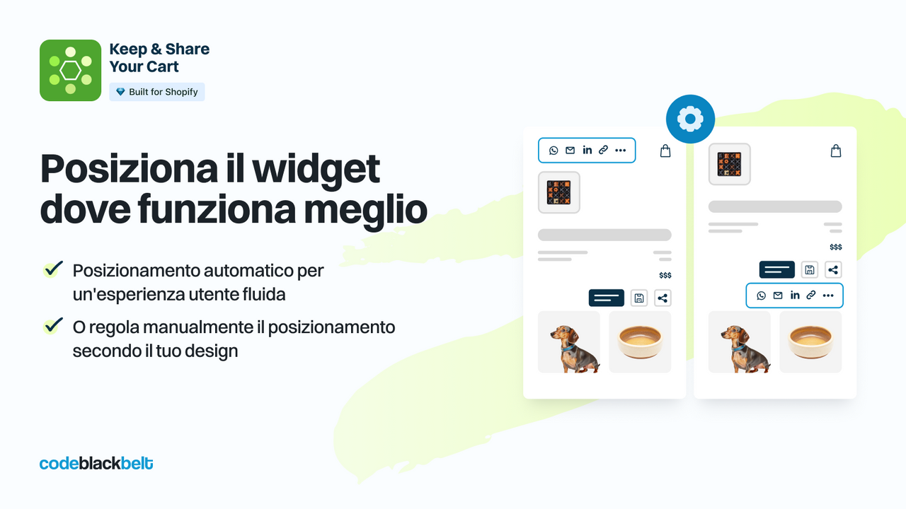 Posiziona il widget dove funziona meglio