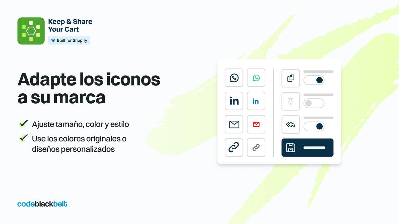 Ajusta los íconos de compartir a tu marca