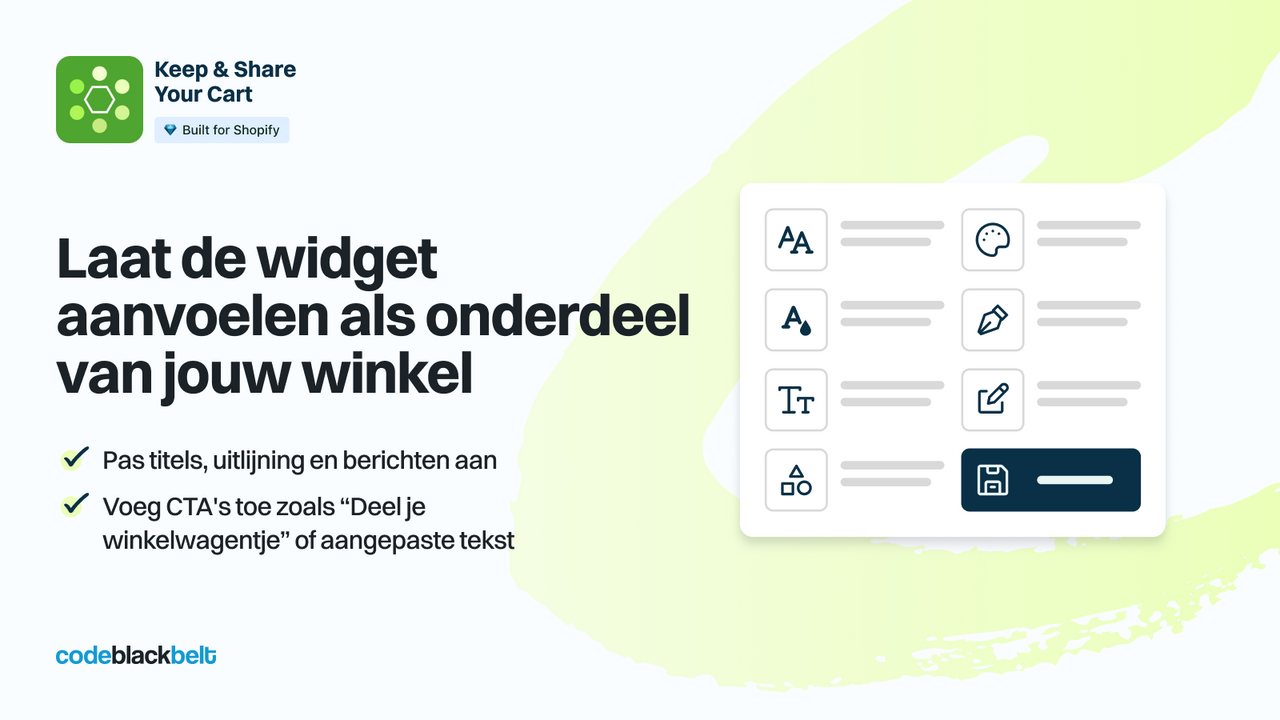 Laat de widget aanvoelen als onderdeel van je winkel