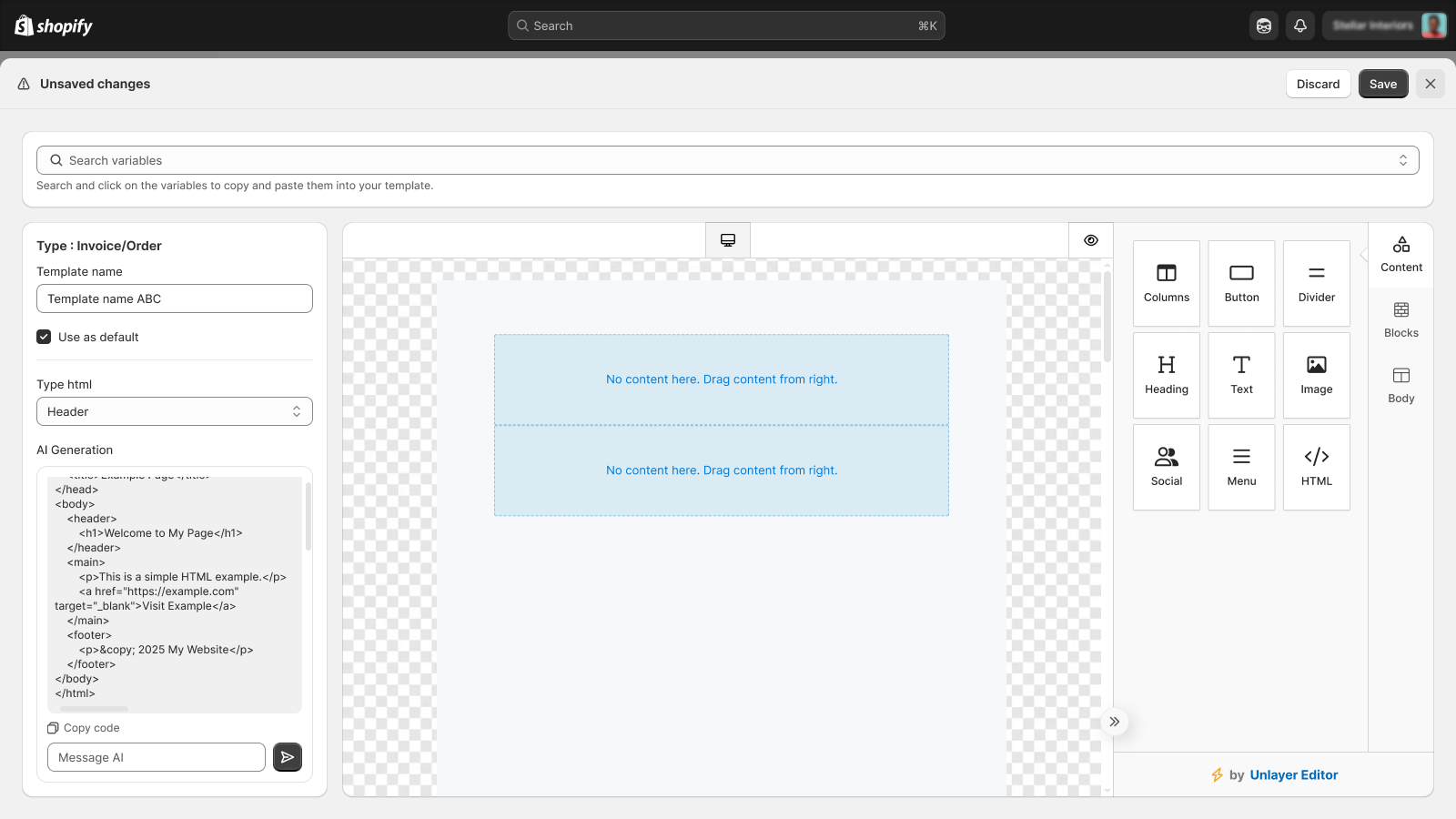 NS Order Printer & PDF Invoice app dashboard