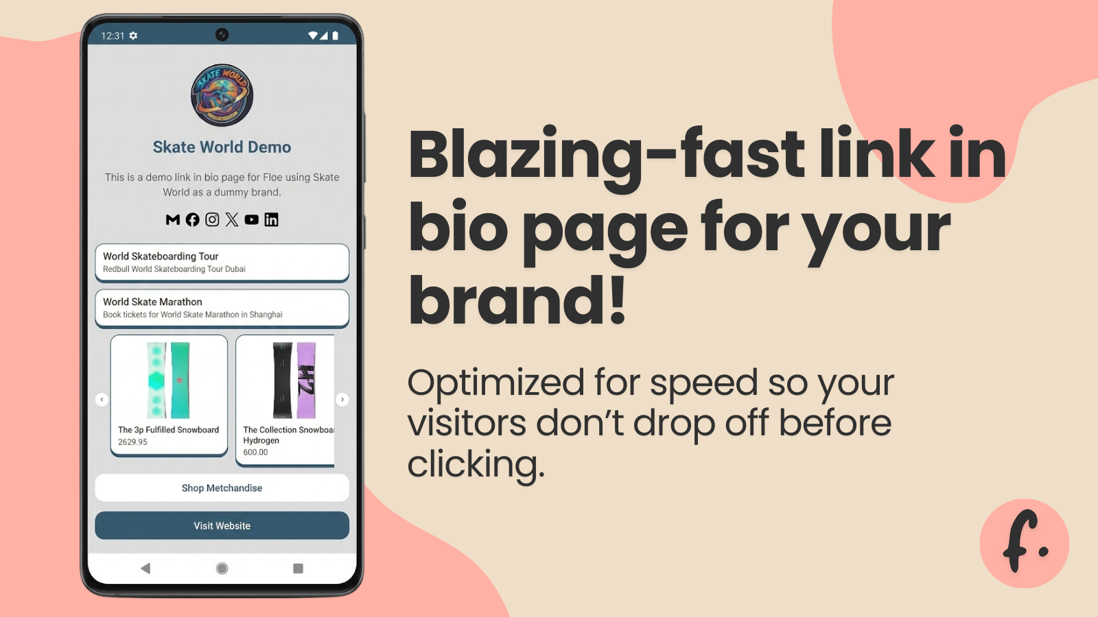 Blazing fast link in bio page