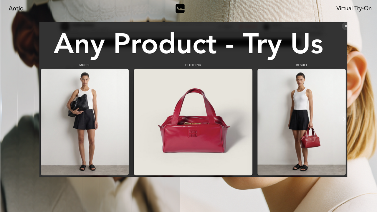 Antla works with any product. Clothing, eyewear, handbags