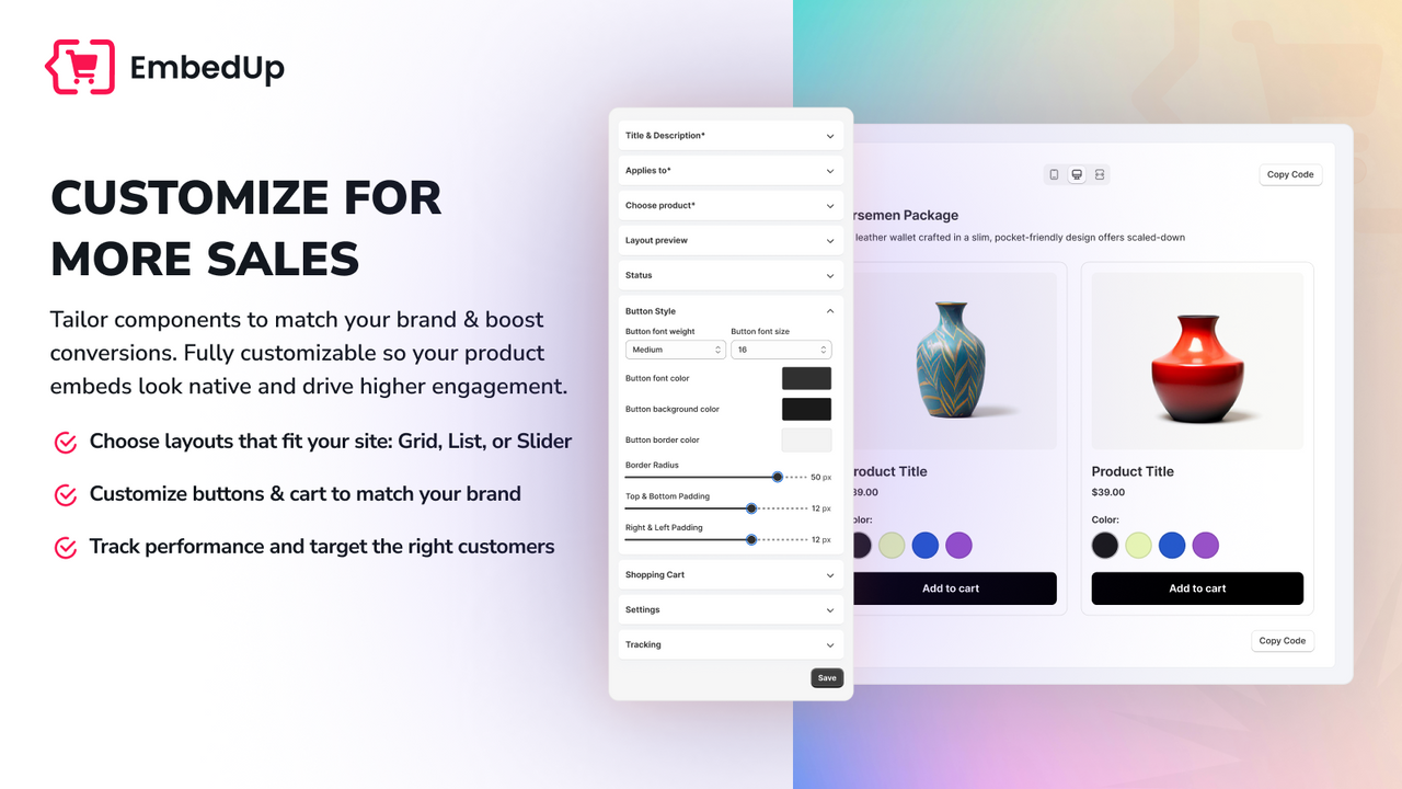 CUSTOMIZE Shop Component FOR MORE SALES