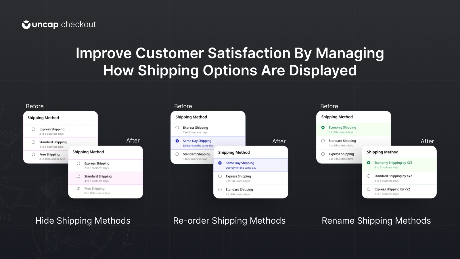 customize shipping methods