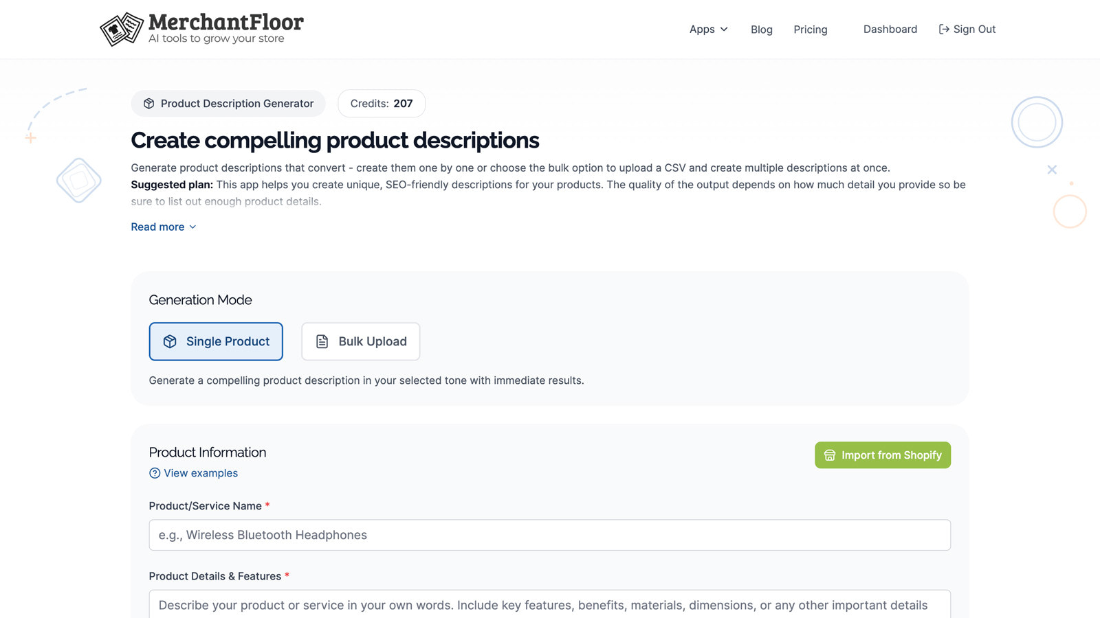 Generate product descriptions