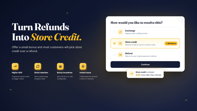 Incentivize store credit over refunds