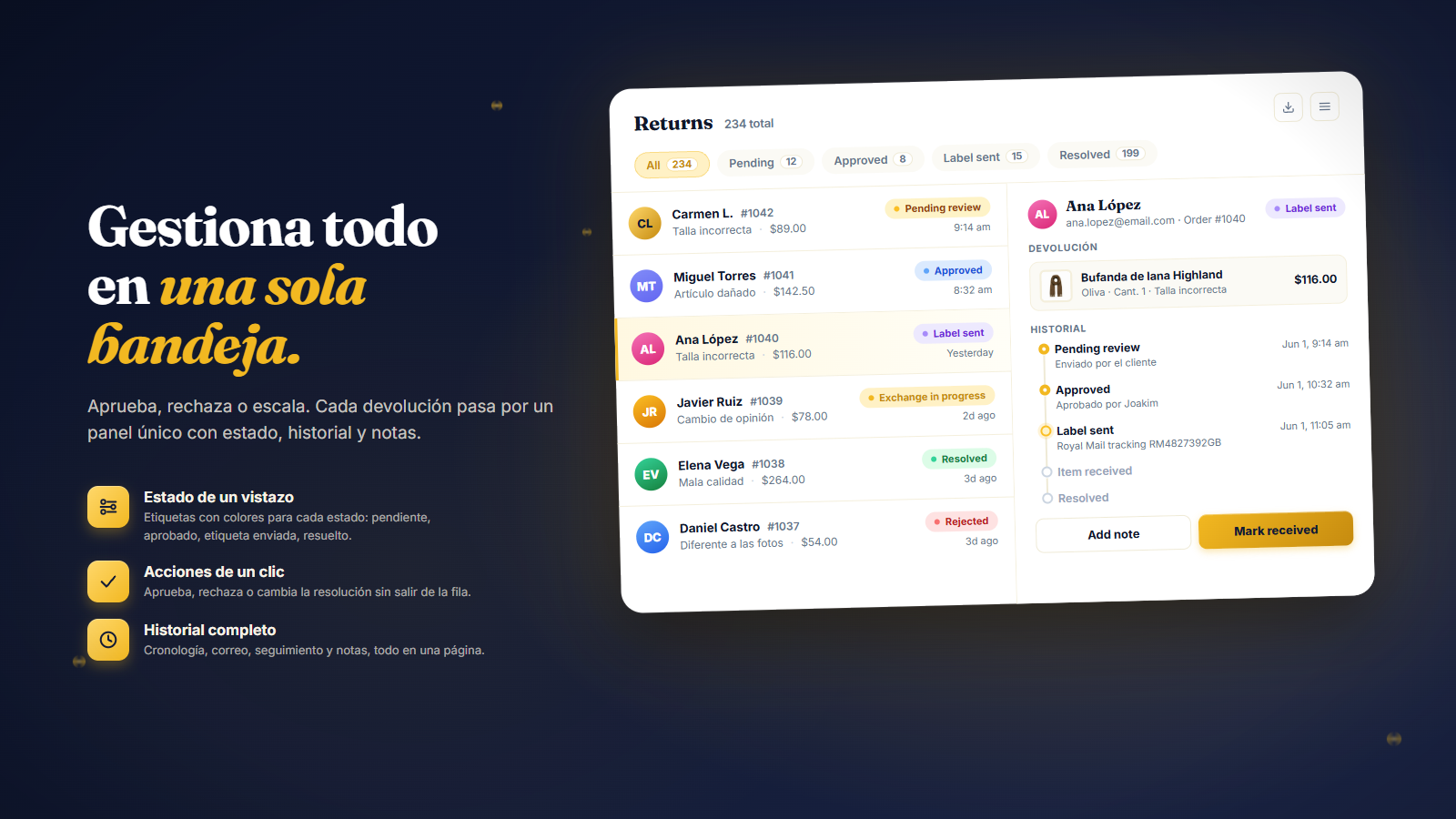 Gestione todo desde un solo lugar