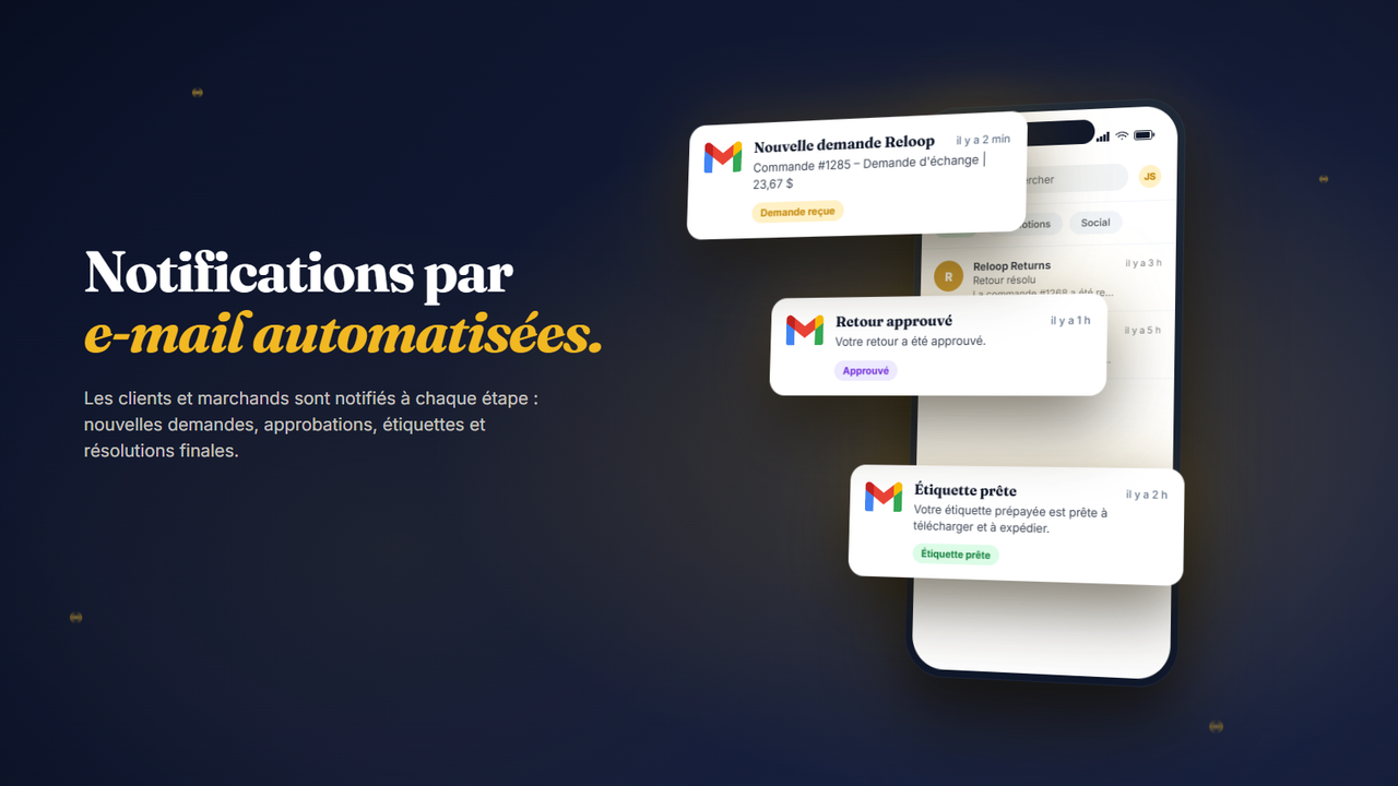 Notifications e-mail automatiques à chaque mise à jour