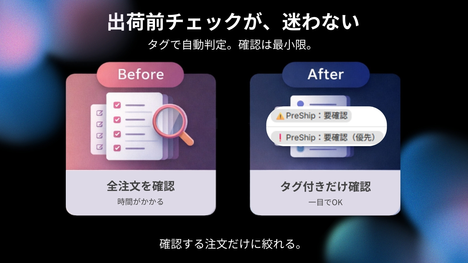 注文チェック作業を効率化する比較画面