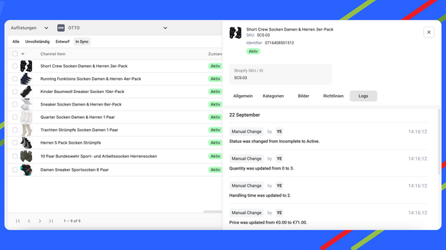 M2E OTTO Connect Hauptdashboard