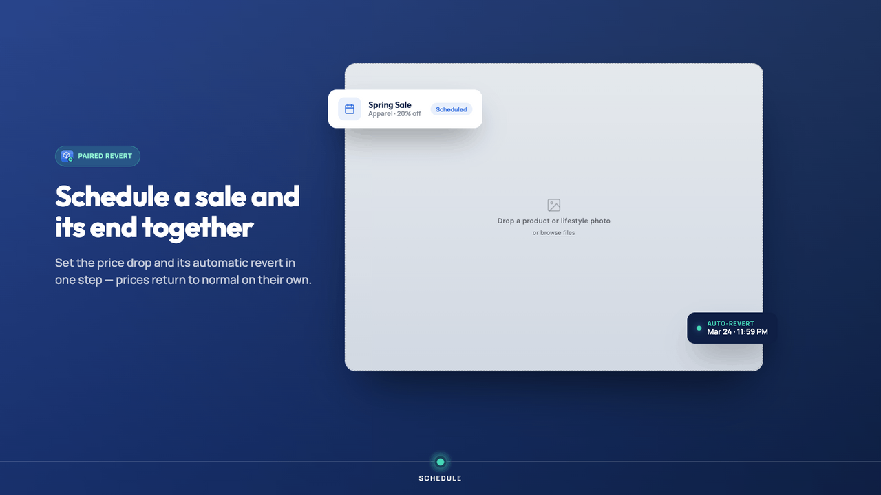 Schedule a sale and its end together