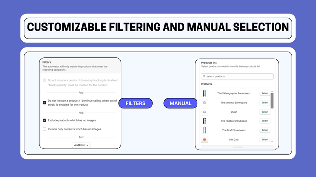manually select products