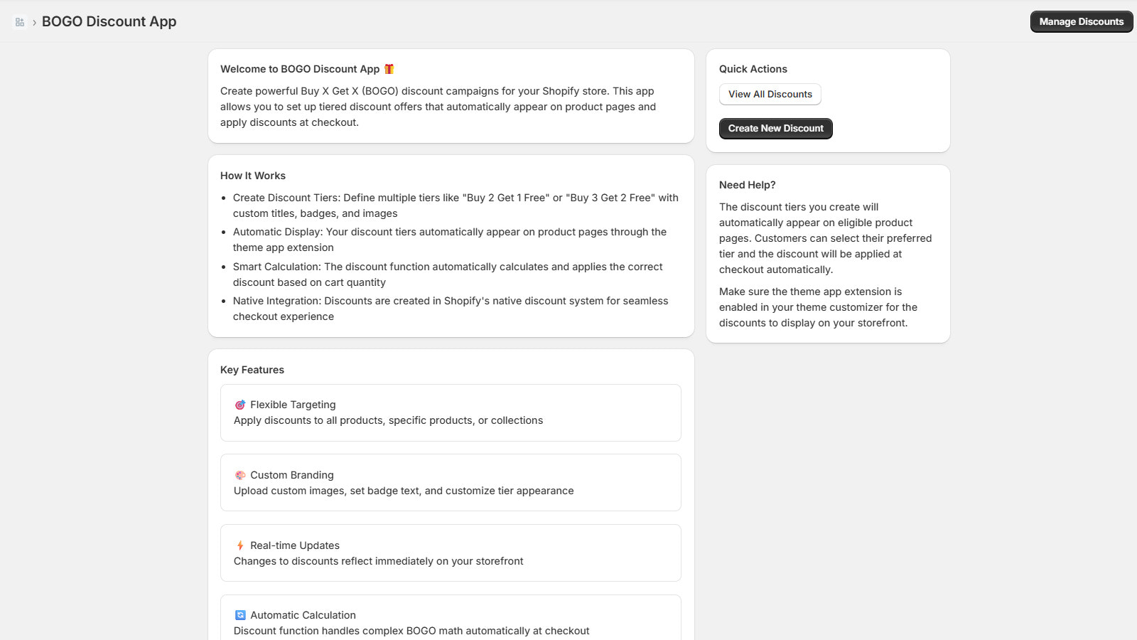 App home page