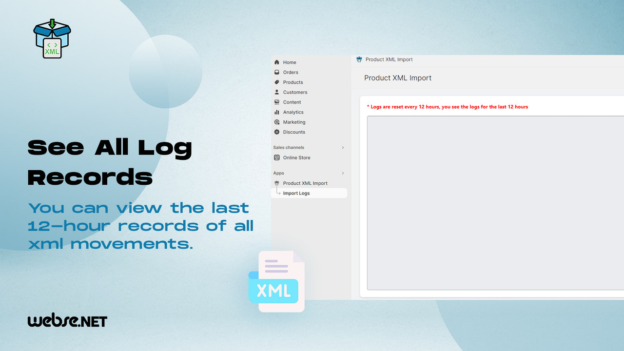 Track import history and sync status with detailed logs.