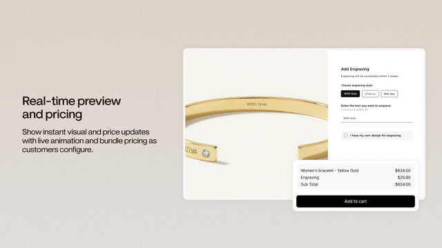Real-time preview and pricing