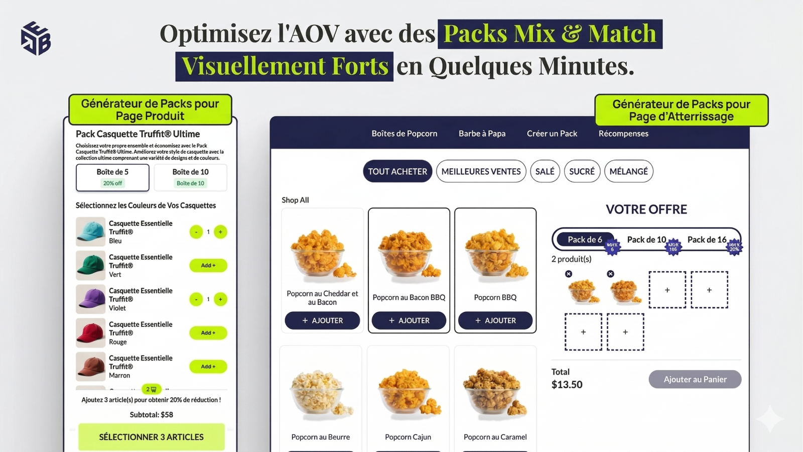 Appli Shopify de bundles pour des bundles mix & match percutants