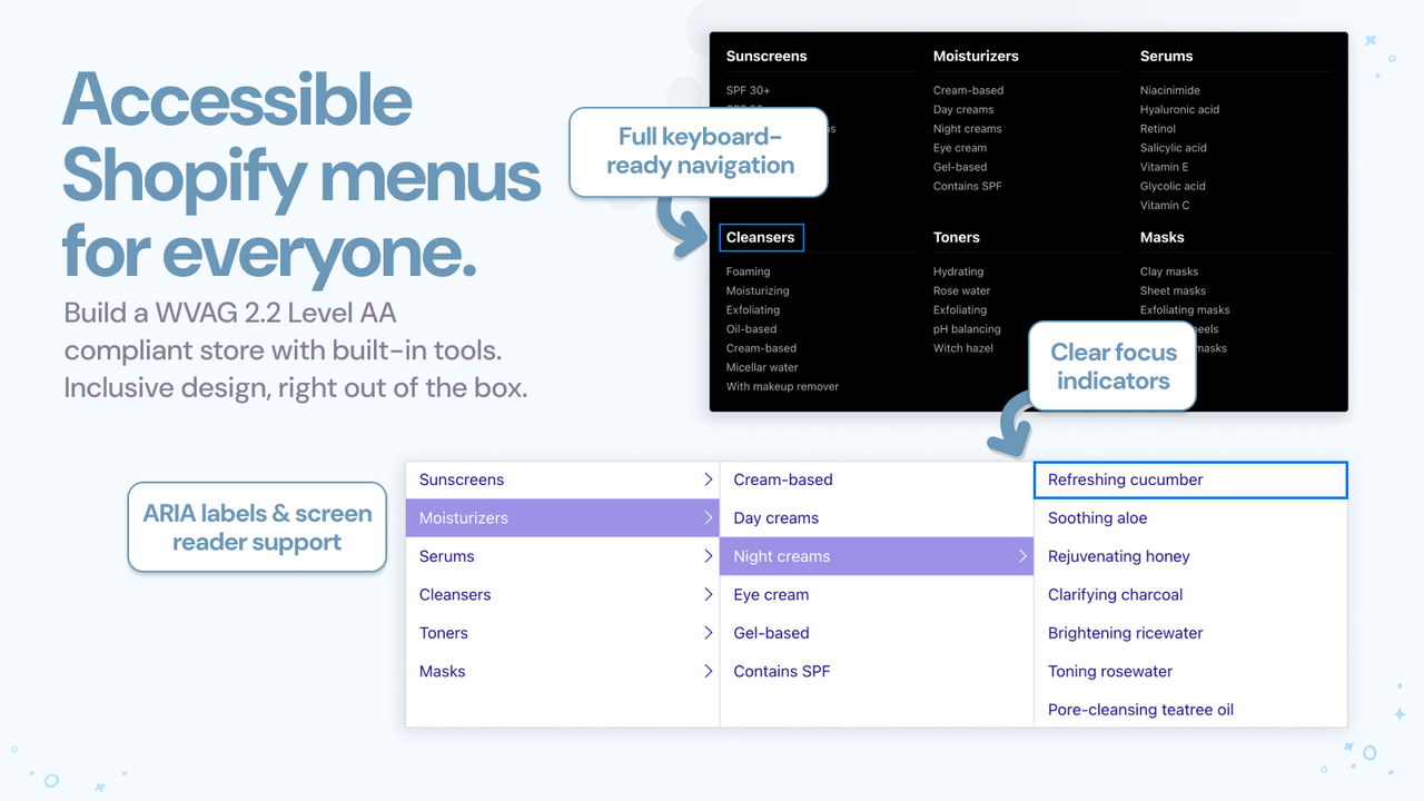 Accessible ADA & WCAG 2.2 Level AA compliant mega menus | A11y