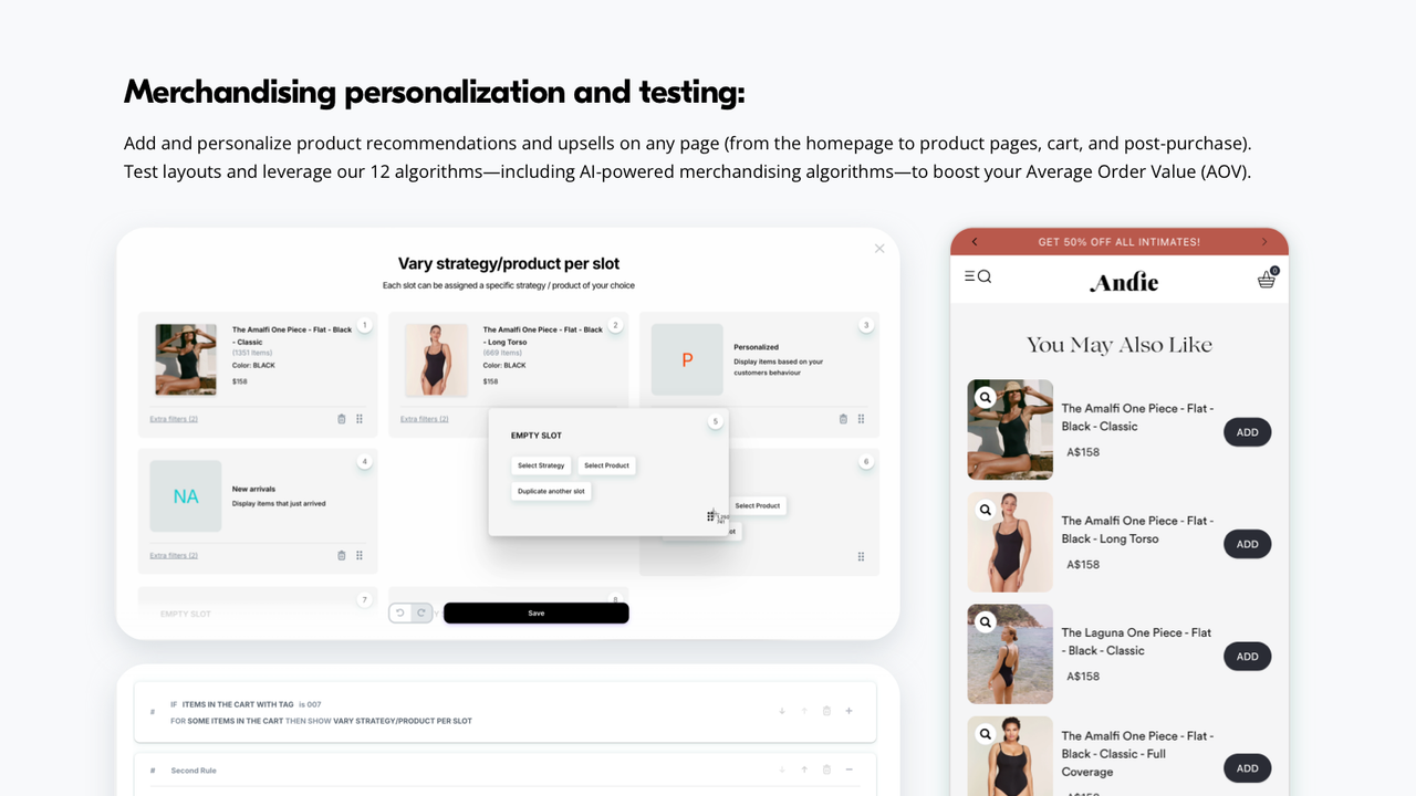 Merchandising personalization and testing