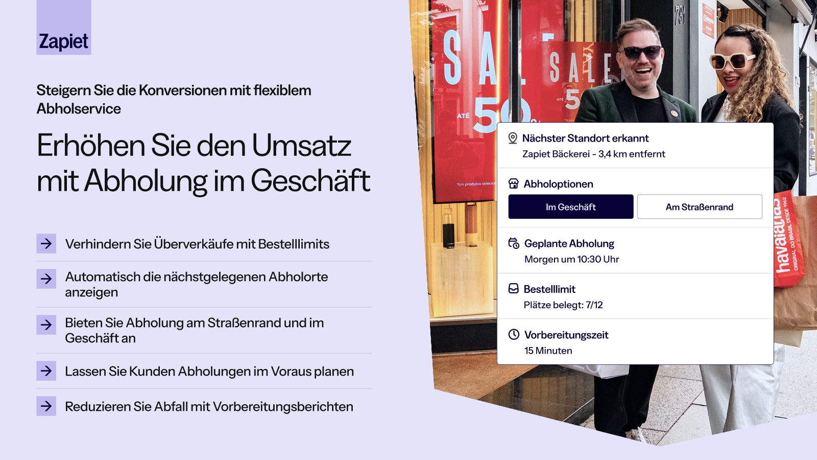 Abholplanung mit Standorten und Zeitfenstern
