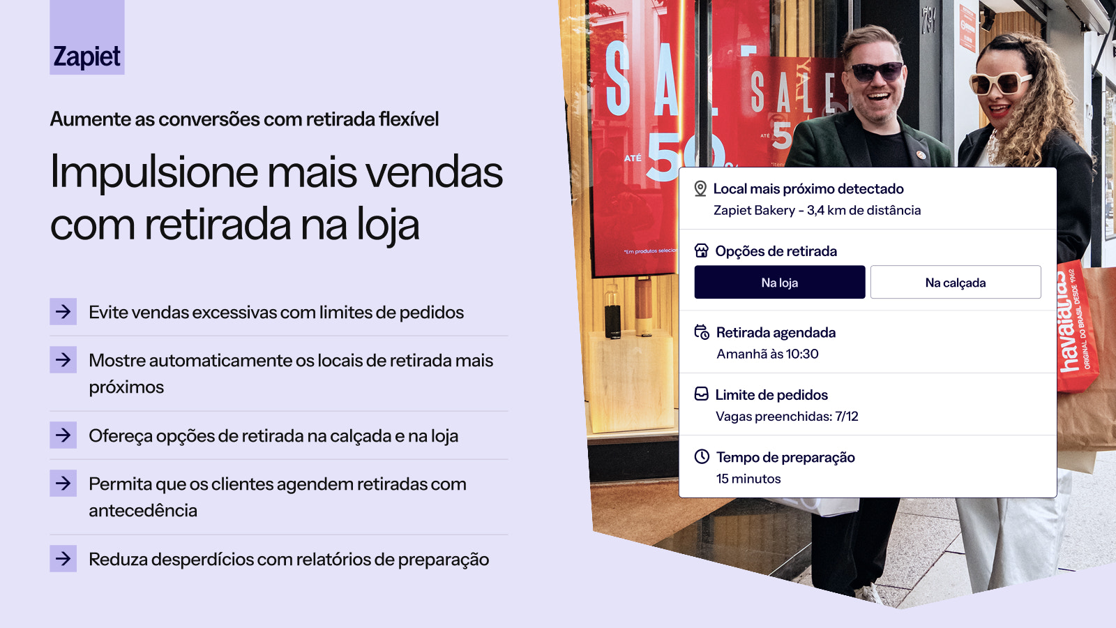 Agende retiradas com locais e horários flexíveis