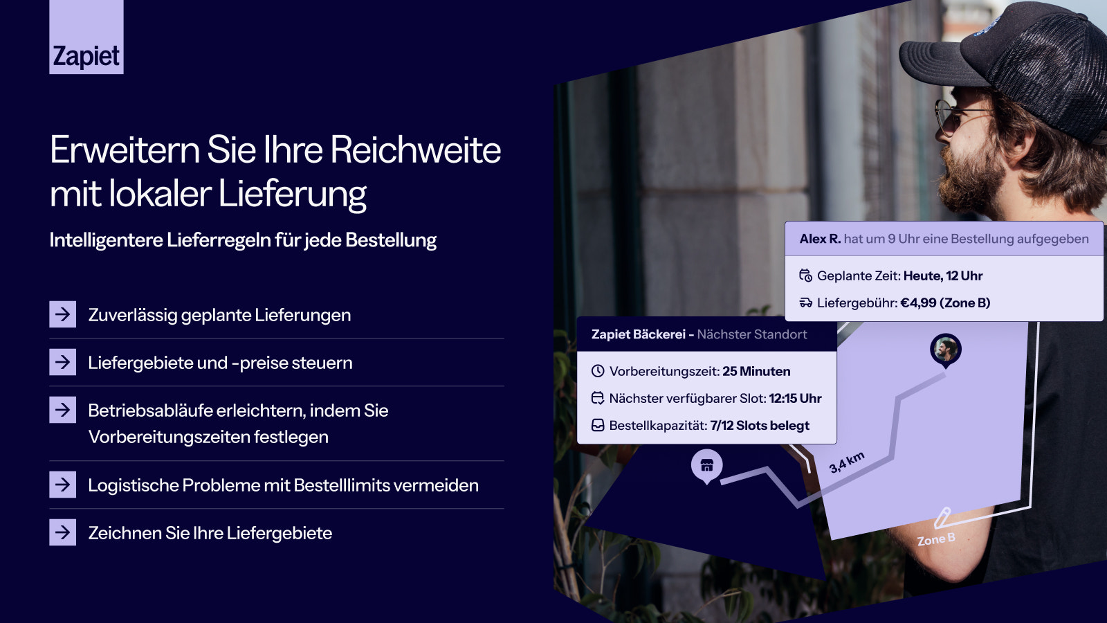 Lokale Lieferzonen mit distanzabhängiger Preisgestaltung