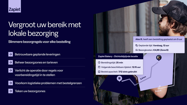 Lokale bezorgzones met prijs op basis van afstand
