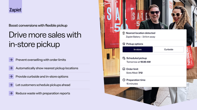 Store pickup scheduling with locations and time slots