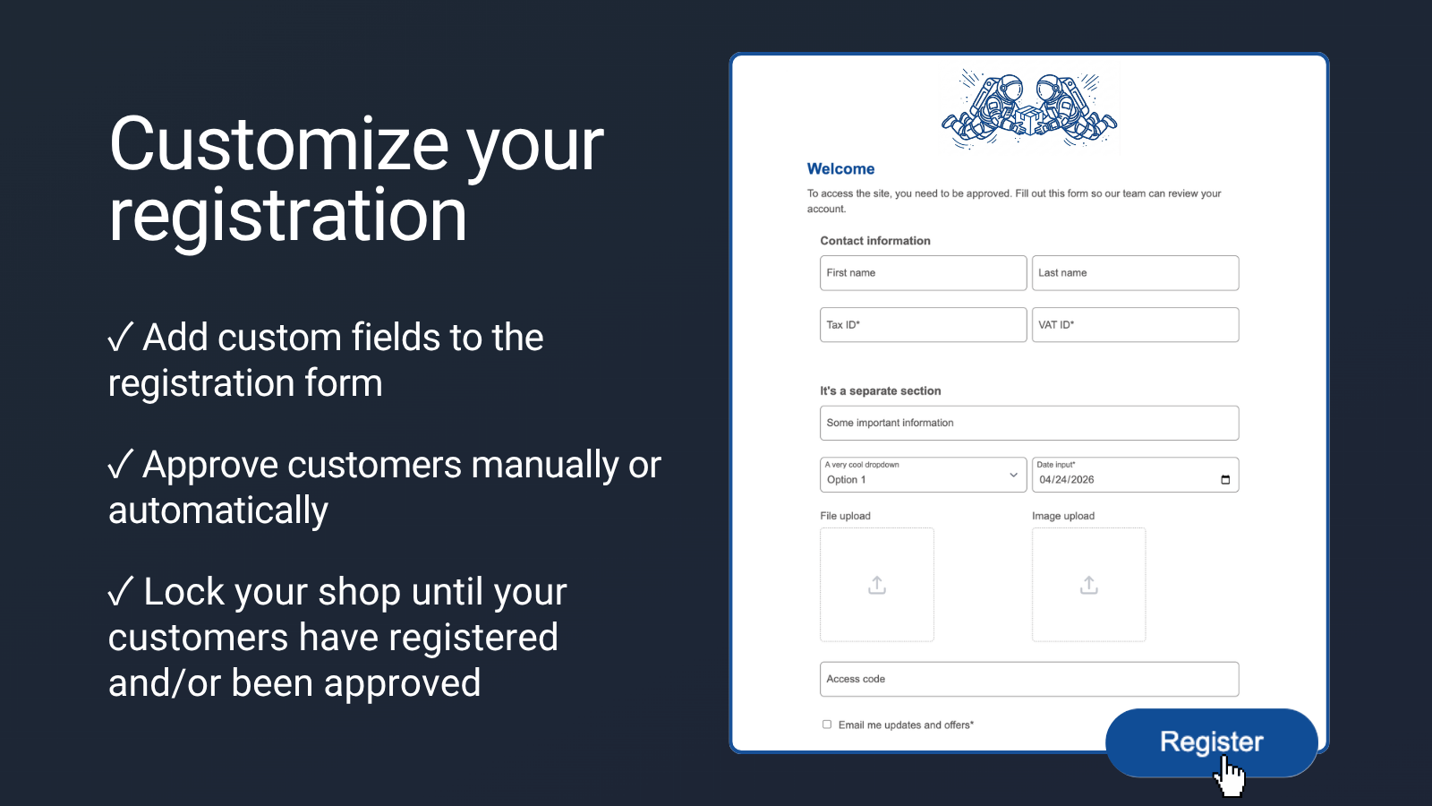 Customize your registration form