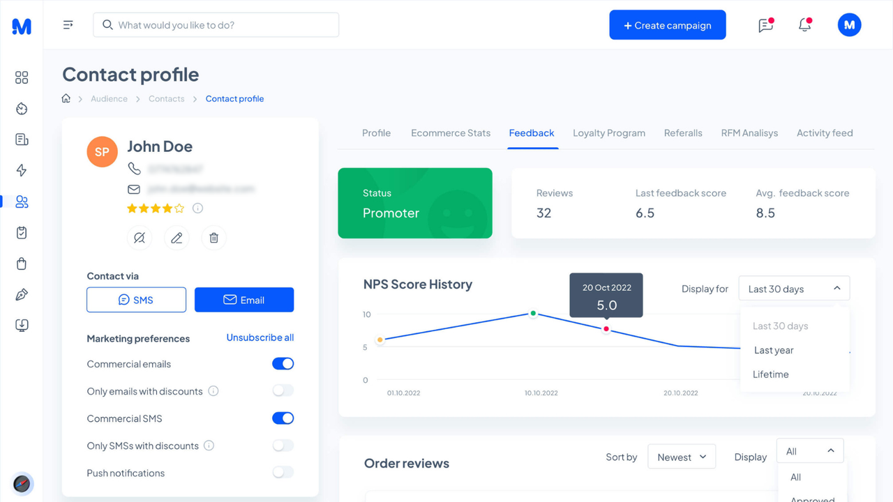 Contact profile