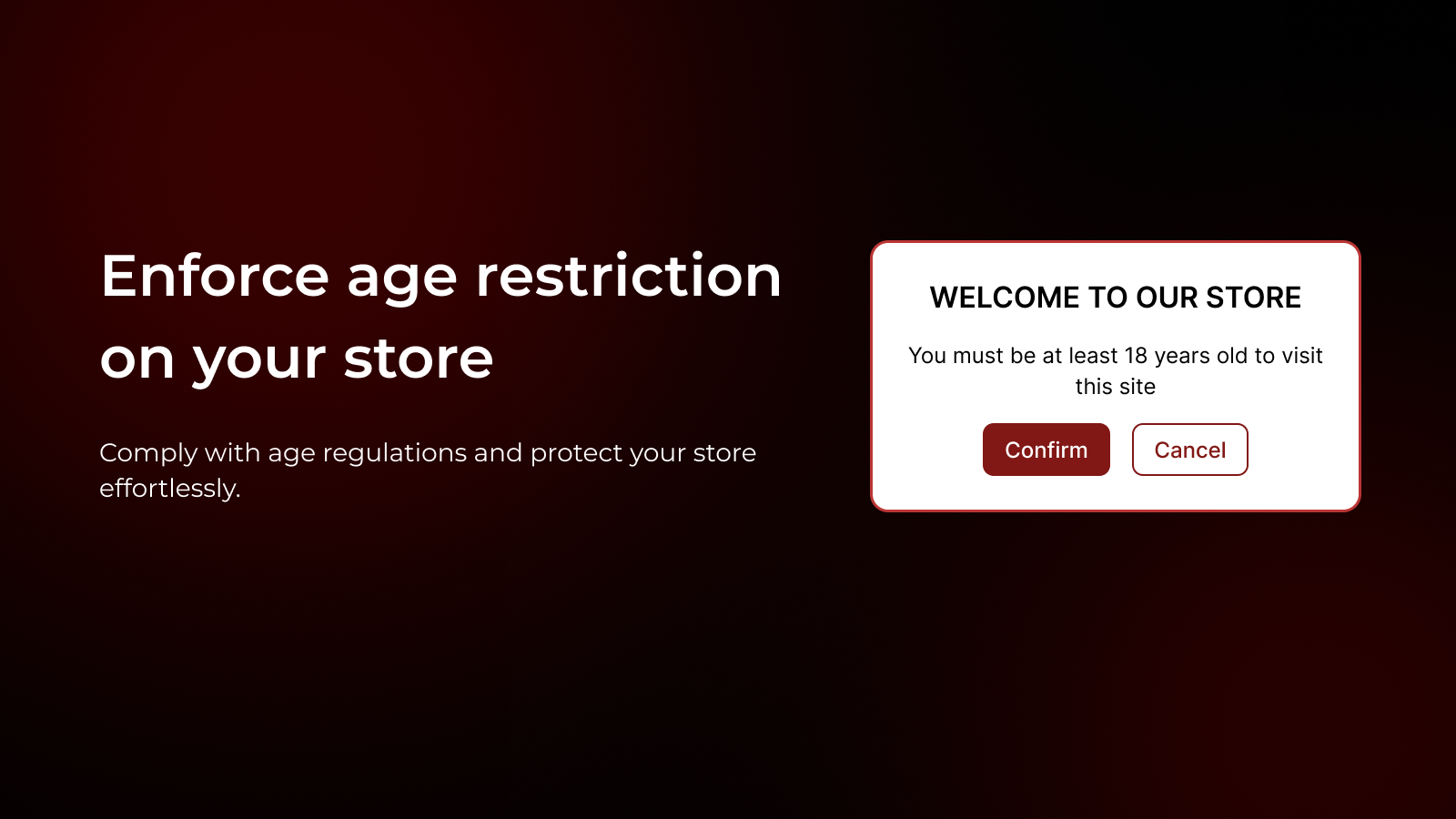 Kundenalter mit anpassbaren Popups verifizieren