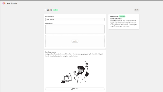 bundle creating screen